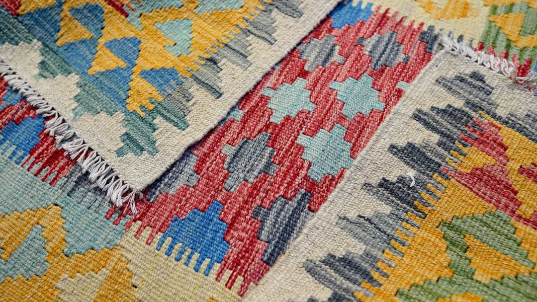 Colourful Bohemian Kilim - Size: 3.11 x 2.9 - Imam Carpets - Online Shop