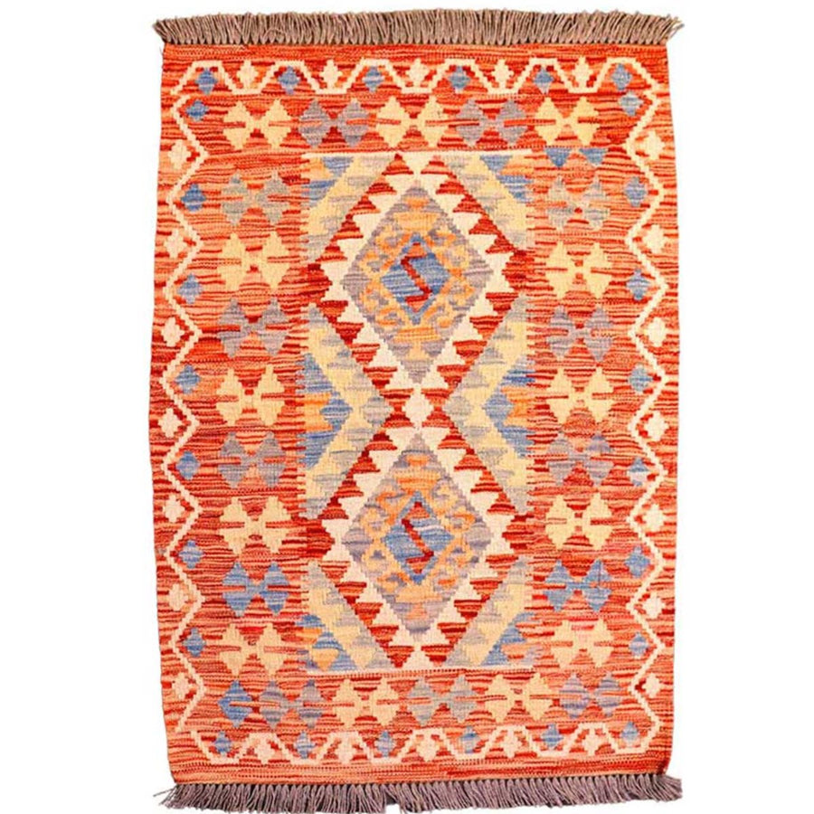 Colourful Bohemian Kilim - Size: 3.8 x 2.7 - Imam Carpets - Online Shop