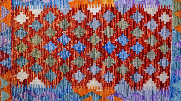 Colourful Bohemian Kilim - Size: 4.0 x 2.9 - Imam Carpets - Online Shop