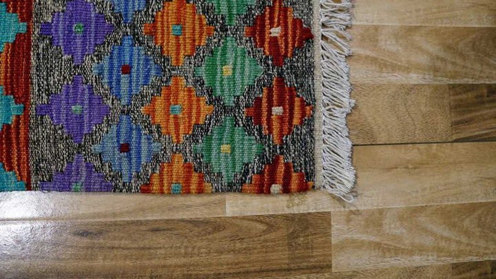 Colourful Bohemian Kilim - Size: 4.11 x 3.3 - Imam Carpets - Online Shop
