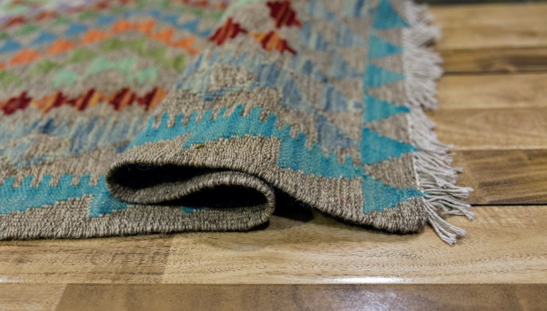 Colourful Bohemian Kilim - Size: 4.11 x 3.4 - Imam Carpets - Online Shop