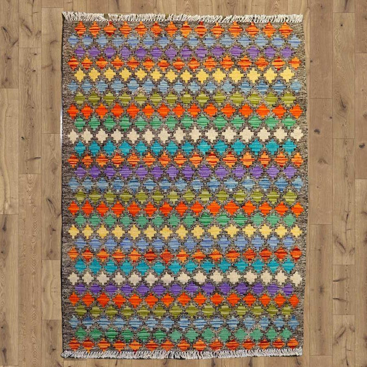 Colourful Bohemian Kilim - Size: 4.6 x 3.5 - Imam Carpets - Online Shop