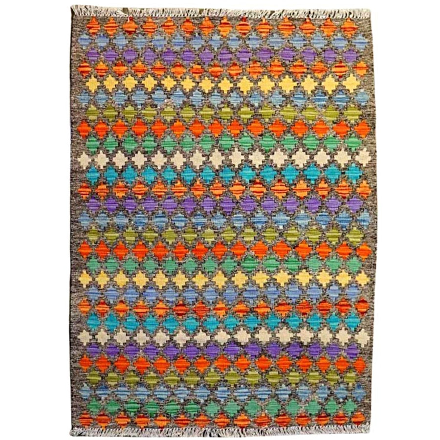 Colourful Bohemian Kilim - Size: 4.6 x 3.5 - Imam Carpets - Online Shop