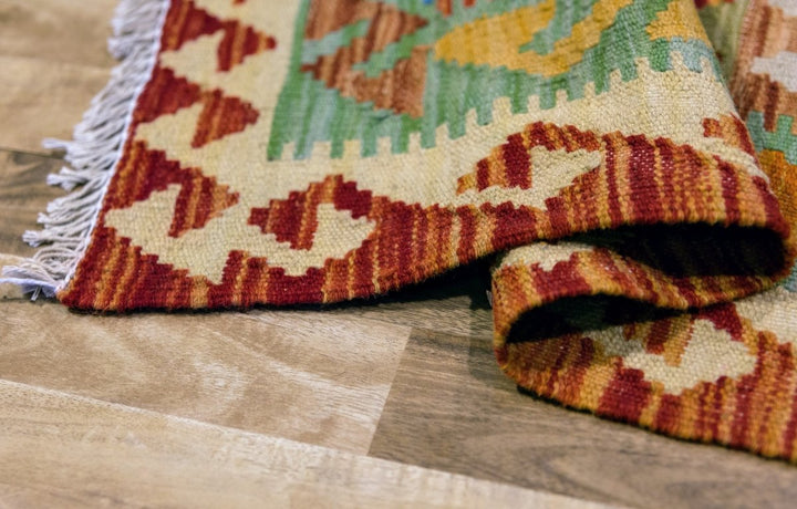 Colourful Bohemian Kilim - Size: 5 x 3.2 - Imam Carpets - Online Shop