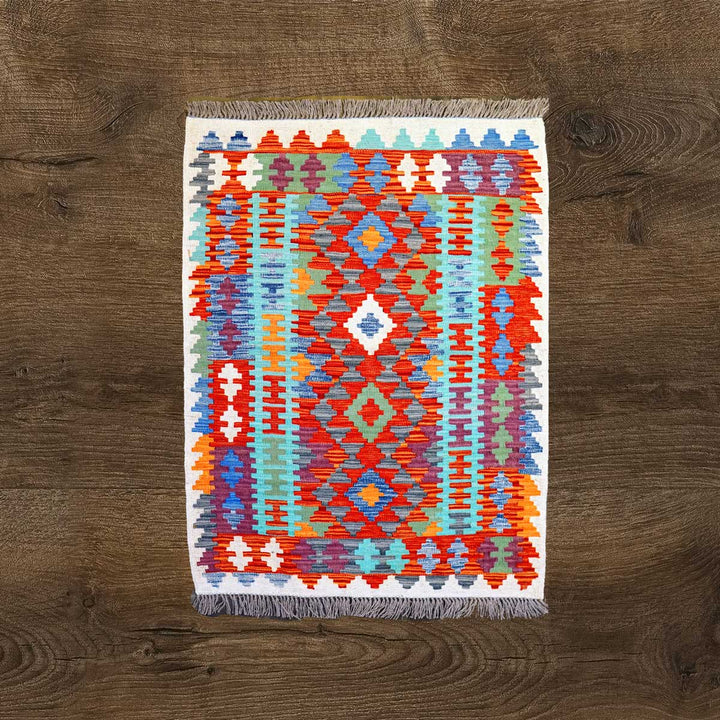 Colourful Bohemian Kilim - Size: 5.0 x 3.2 - Imam Carpets - Online Shop