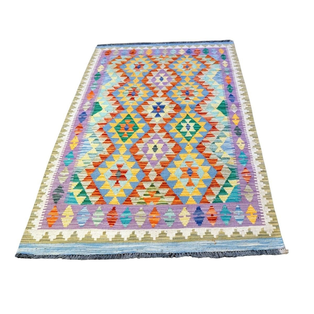 Colourful Bohemian Kilim - Size: 5.0 x 3.3 - Imam Carpets - Online Shop