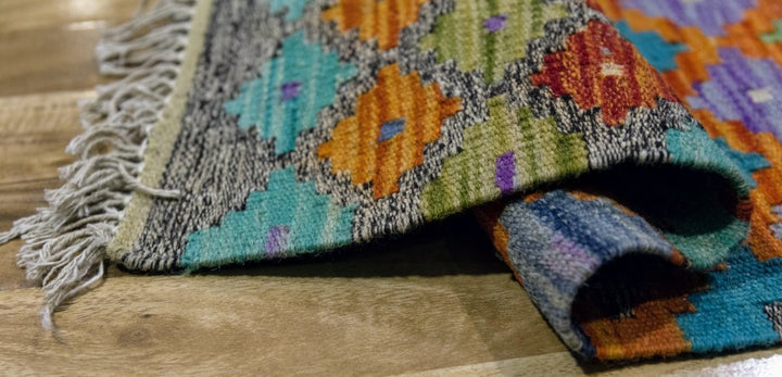 Colourful Bohemian Kilim - Size: 5.0 x 3.3 - Imam Carpets - Online Shop