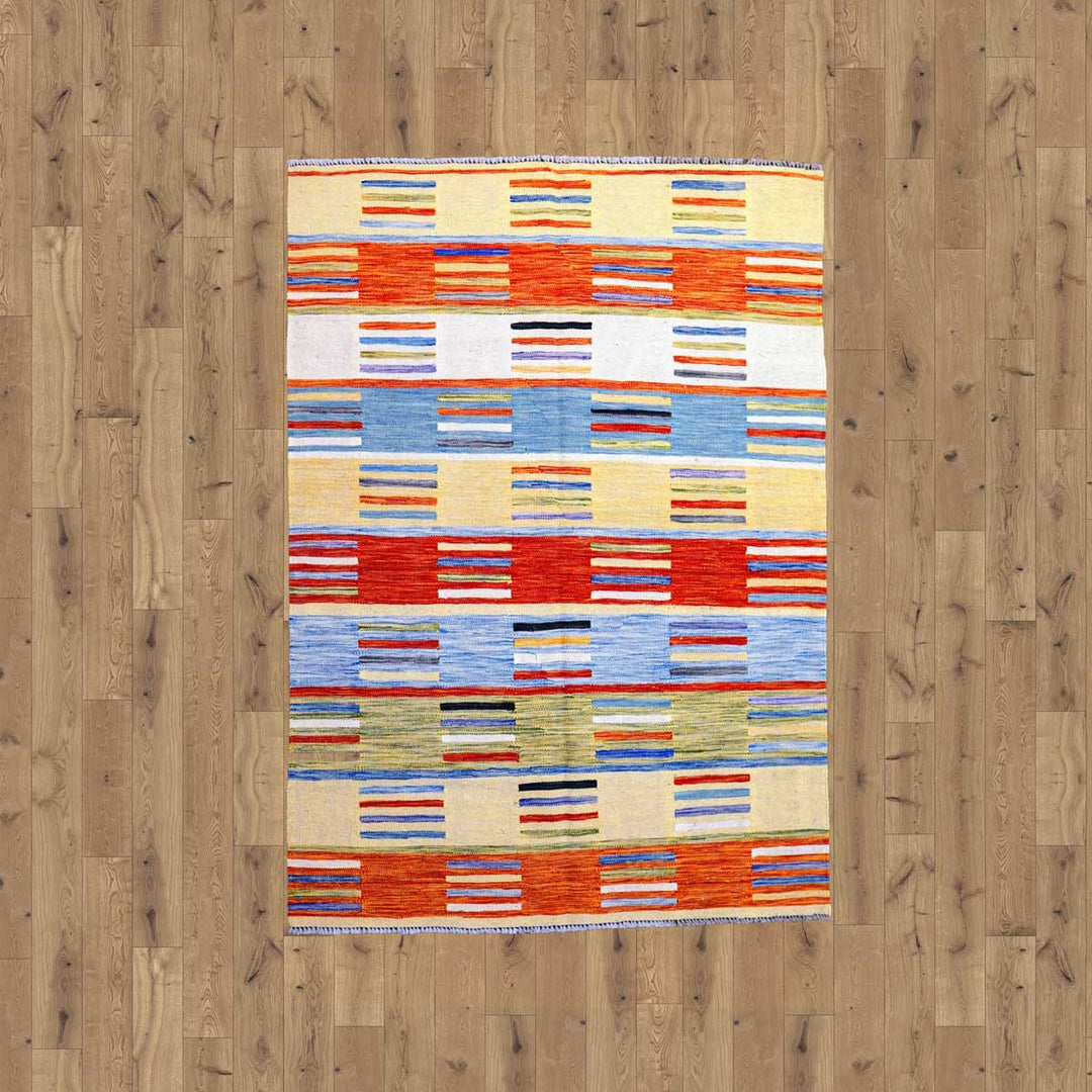 Colourful Bohemian Kilim - Size: 5.9 x 3.11 - Imam Carpets - Online Shop