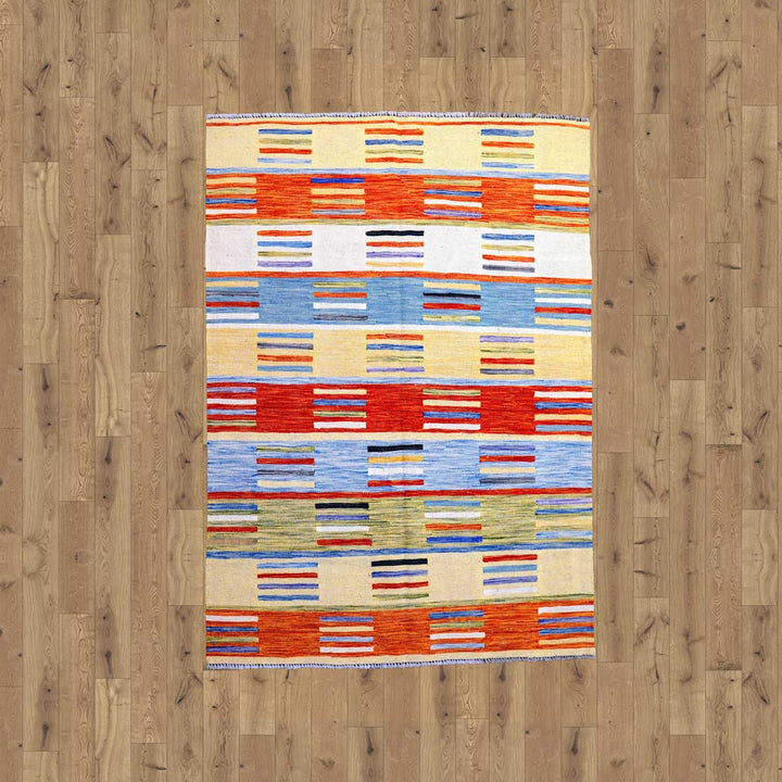 Colourful Bohemian Kilim - Size: 5.9 x 3.11 - Imam Carpets - Online Shop