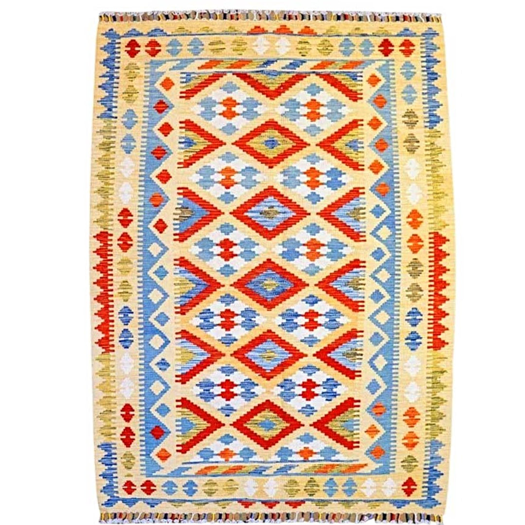 Colourful Bohemian Kilim - Size: 5.9 x 4.2 - Imam Carpets - Online Shop