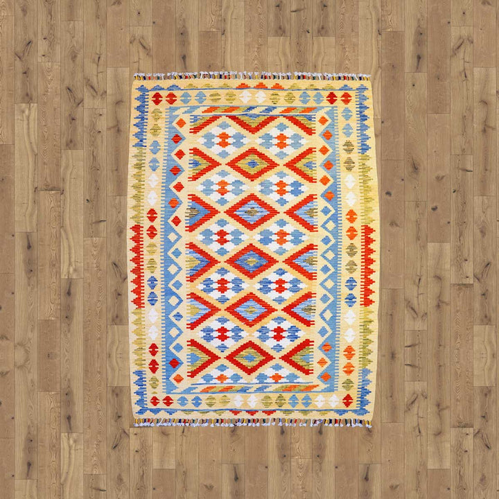 Colourful Bohemian Kilim - Size: 5.9 x 4.2 - Imam Carpets - Online Shop