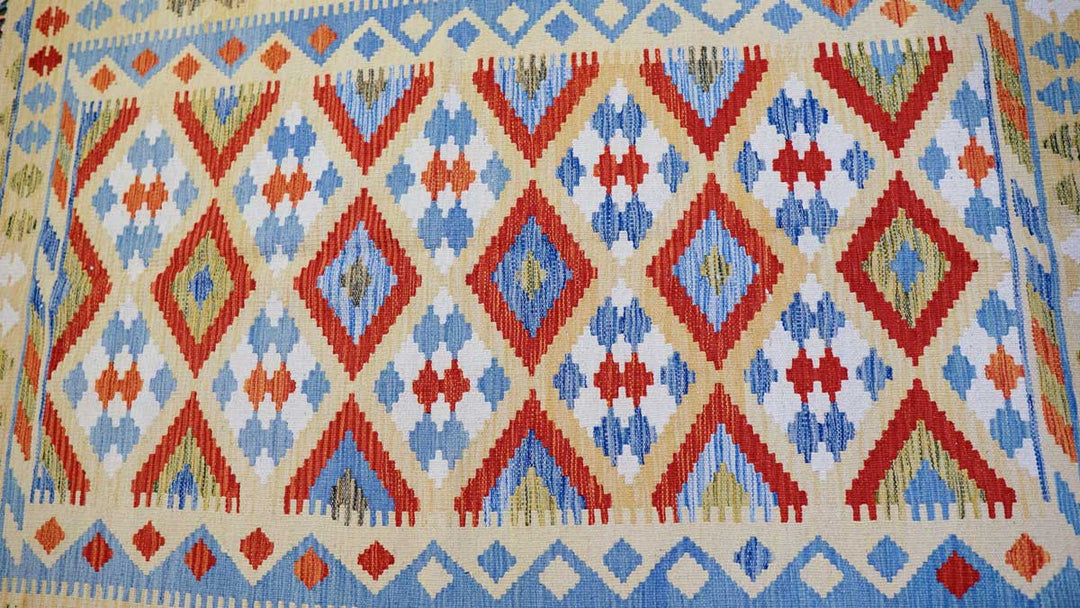 Colourful Bohemian Kilim - Size: 5.9 x 4.2 - Imam Carpets - Online Shop