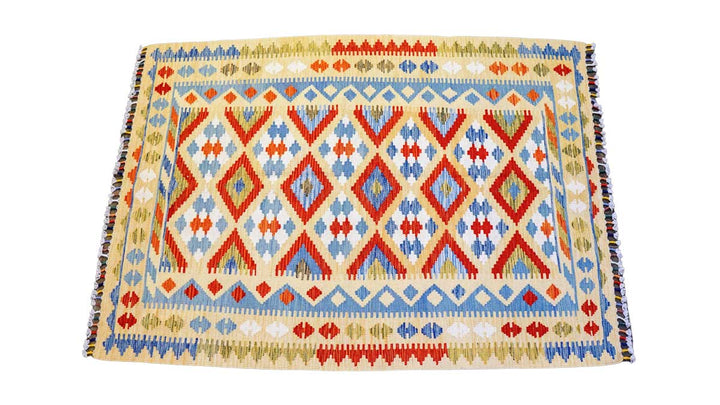 Colourful Bohemian Kilim - Size: 5.9 x 4.2 - Imam Carpets - Online Shop