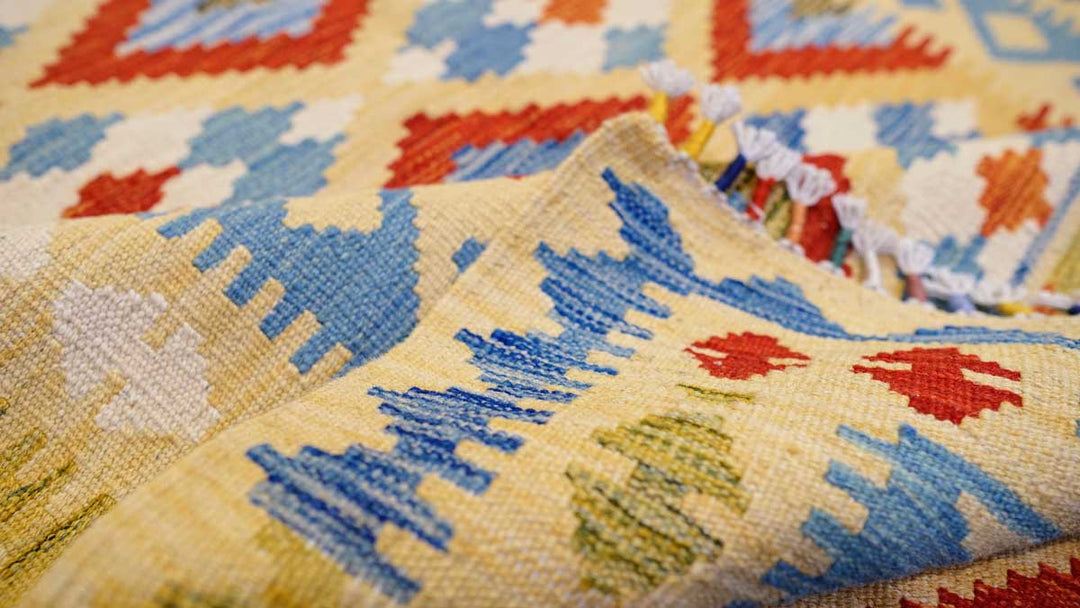 Colourful Bohemian Kilim - Size: 5.9 x 4.2 - Imam Carpets - Online Shop