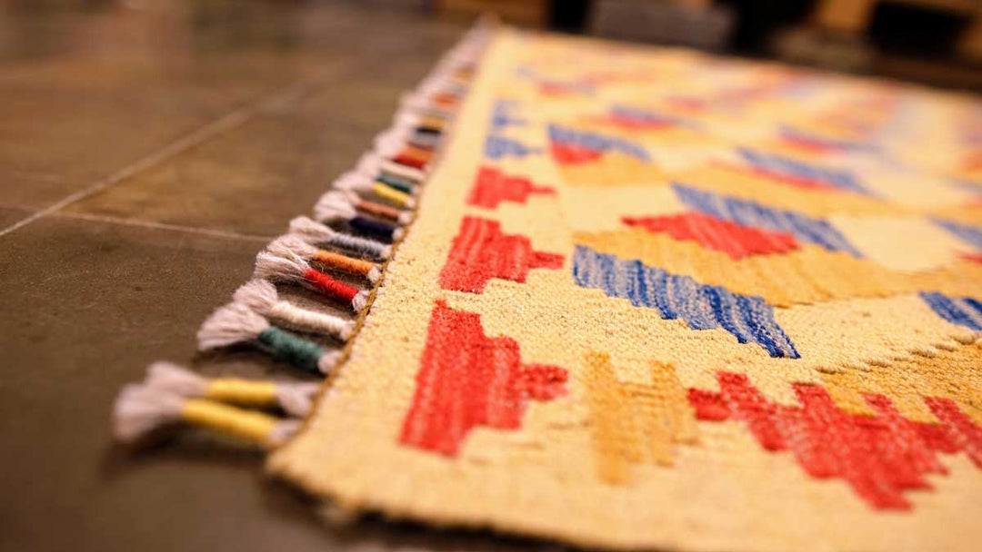 Colourful Bohemian Kilim - Size: 5.9 x 4.3 - Imam Carpets - Online Shop