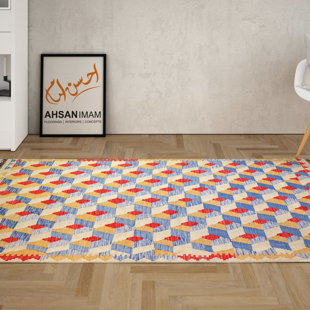 Colourful Bohemian Kilim - Size: 5.9 x 4.3 - Imam Carpets - Online Shop