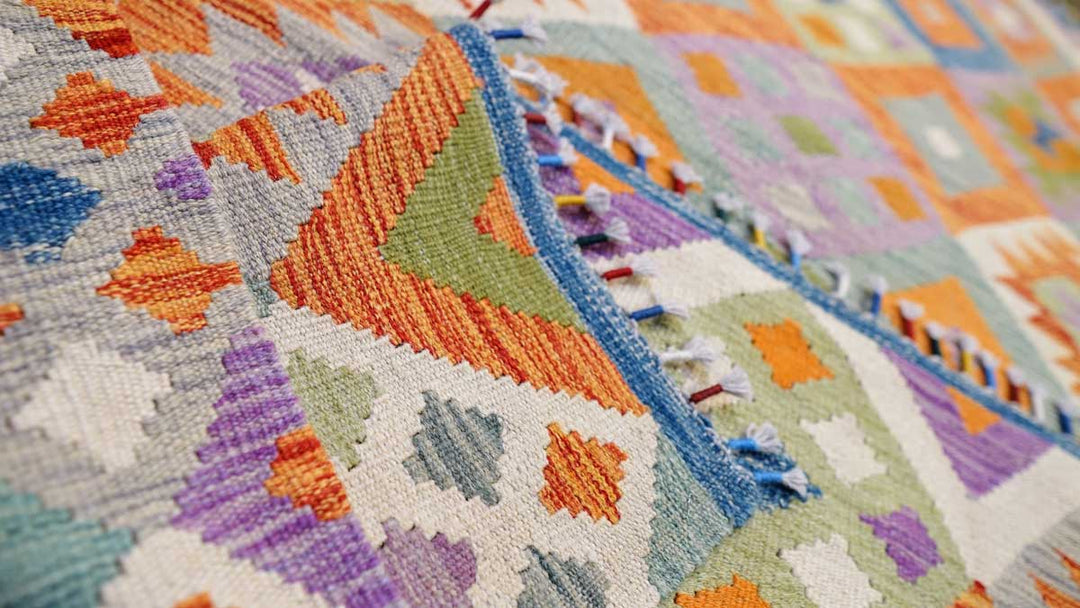 Colourful Bohemian Kilim - Size: 5.9 x 4.5 - Imam Carpets - Online Shop