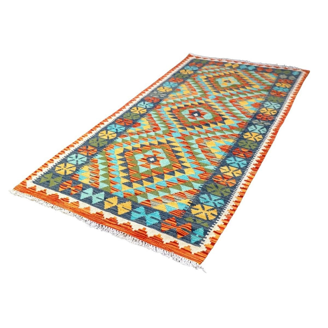 Colourful Bohemian Kilim - Size: 6.5 x 3.4 - Imam Carpets - Online Shop