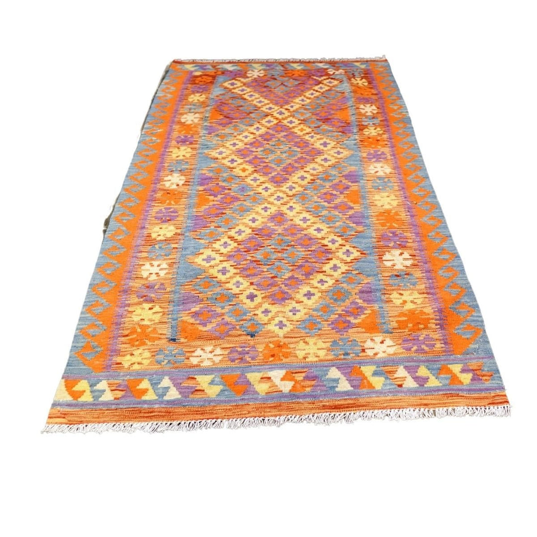 Colourful Bohemian Kilim - Size: 6.5 x 3.5 - Imam Carpets - Online Shop