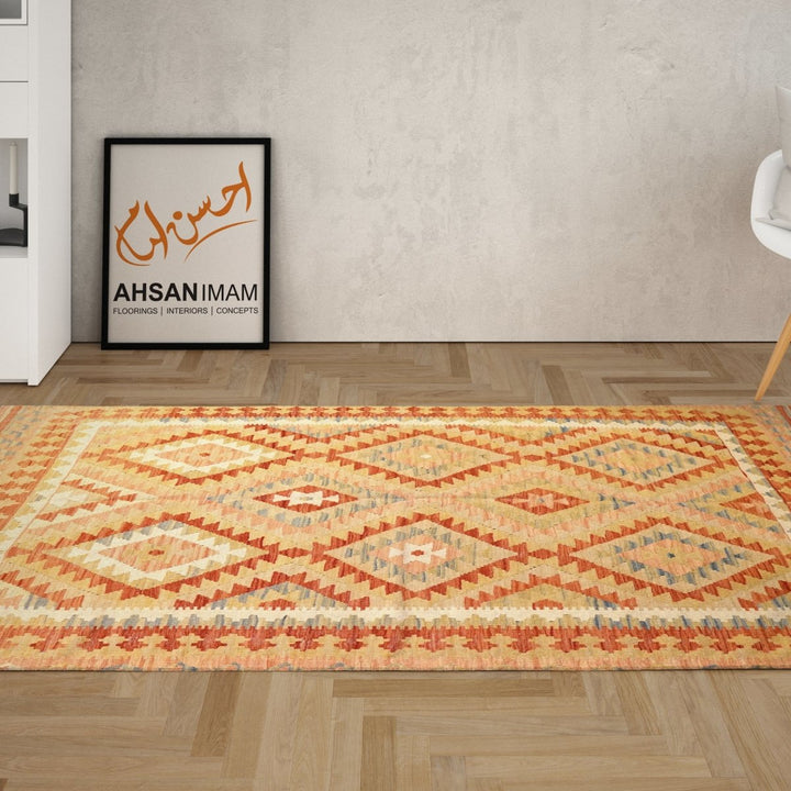 Colourful Bohemian Kilim - Size: 6.6 x 4.10 - Imam Carpets - Online Shop