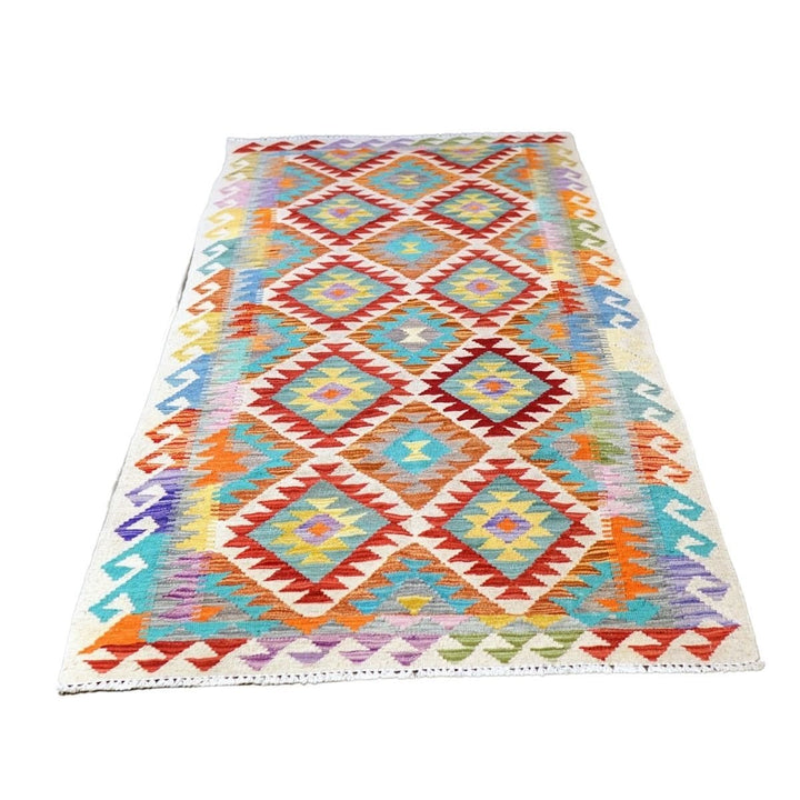 Colourful Bohemian Kilim - Size: 6.7 x 3.4 - Imam Carpets - Online Shop