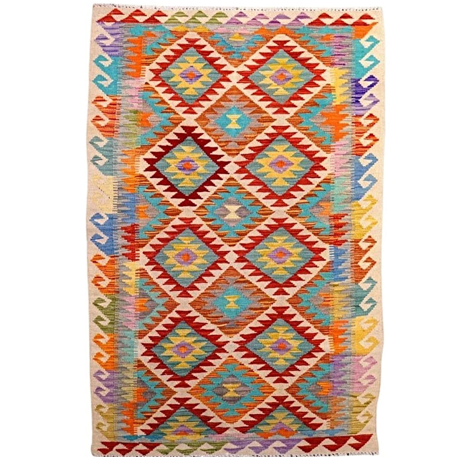 Colourful Bohemian Kilim - Size: 6.7 x 3.4 - Imam Carpets - Online Shop