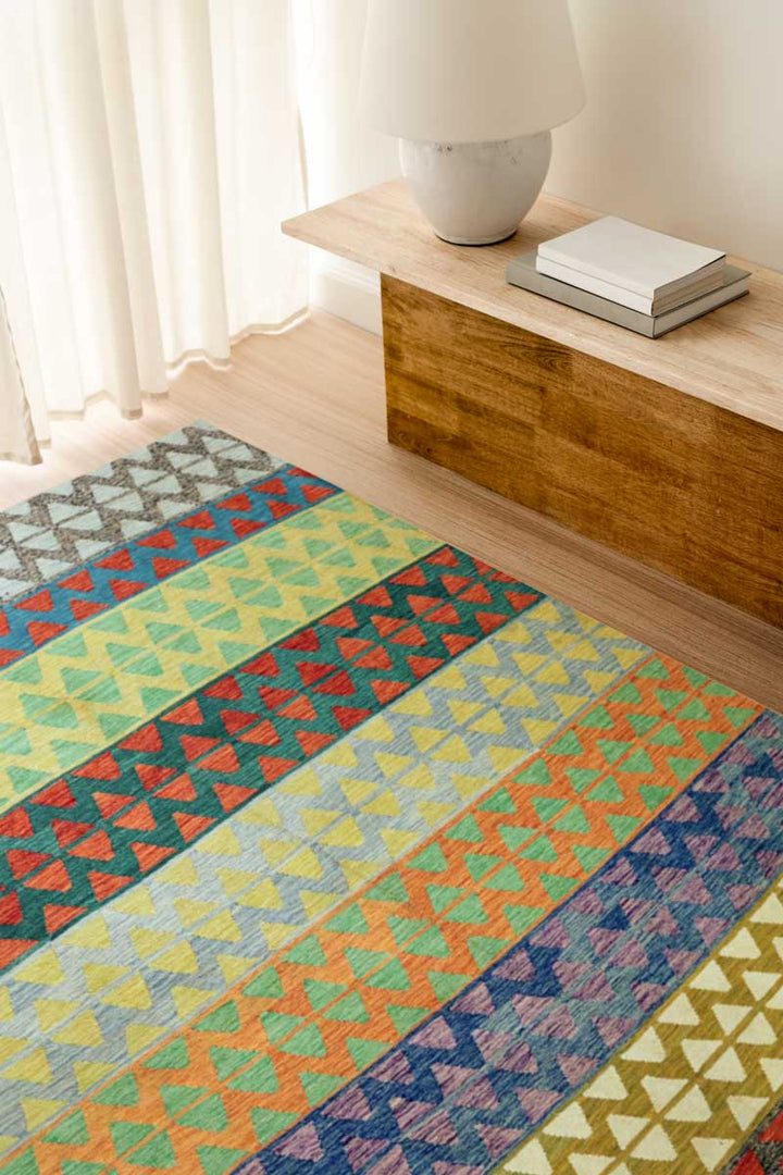Colourful Bohemian Kilim - Size: 9.9 x 8.3 - Imam Carpets - Online Shop