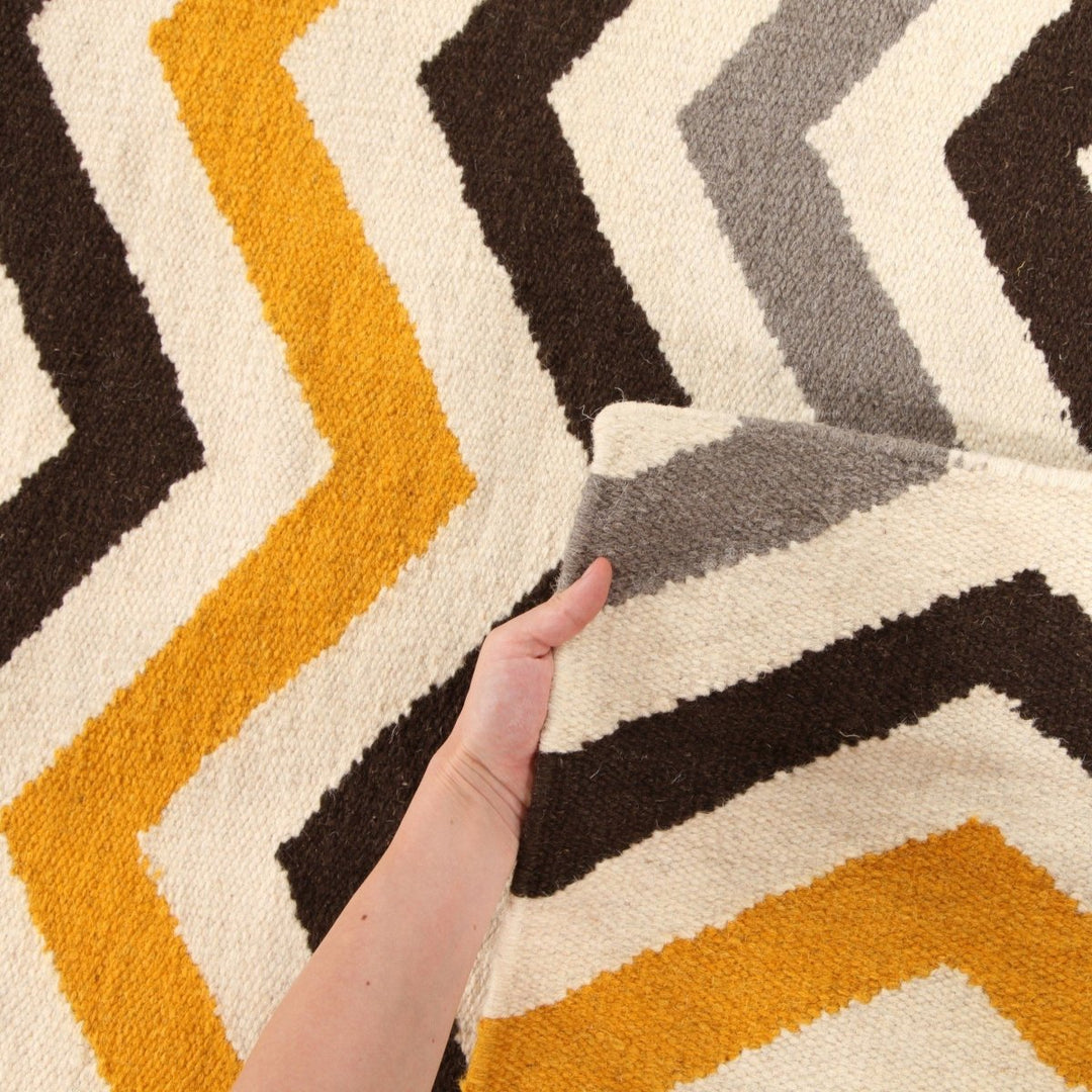 Colourful Zig Zag Rug - Size: 7.6 x 5 - Imam Carpets Online Store