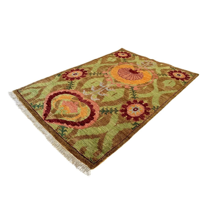 DarkKhaki Suzani Rug - Size: 7.5 x 5.2 - Imam Carpets - Online Shop