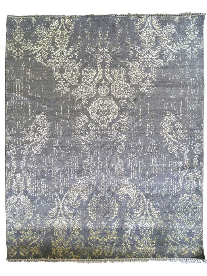 Faded Floral Silk Rug - Size: 8 x 10 - Imam Carpet Co