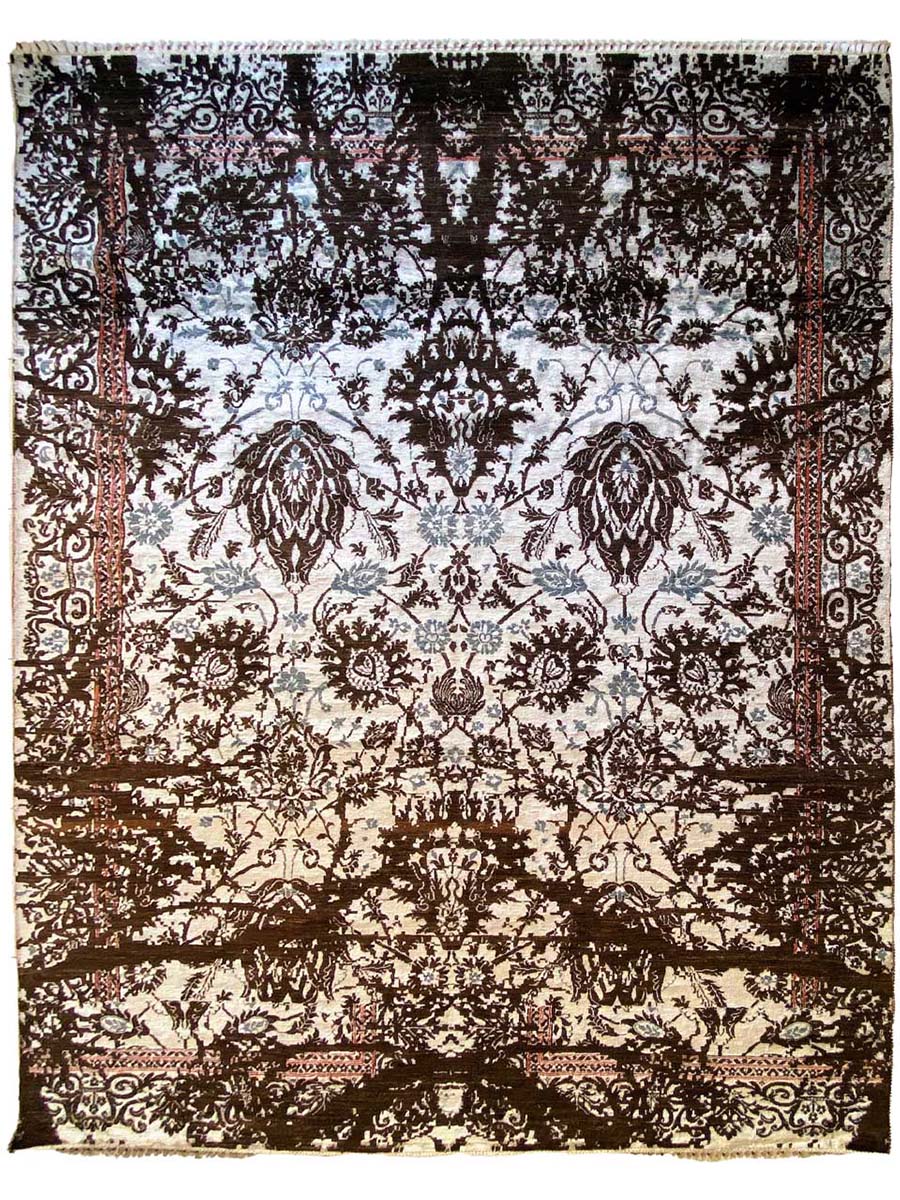 Floral Faded Silk Rug - Size: 12.2 x 9.1 - Imam Carpet Co