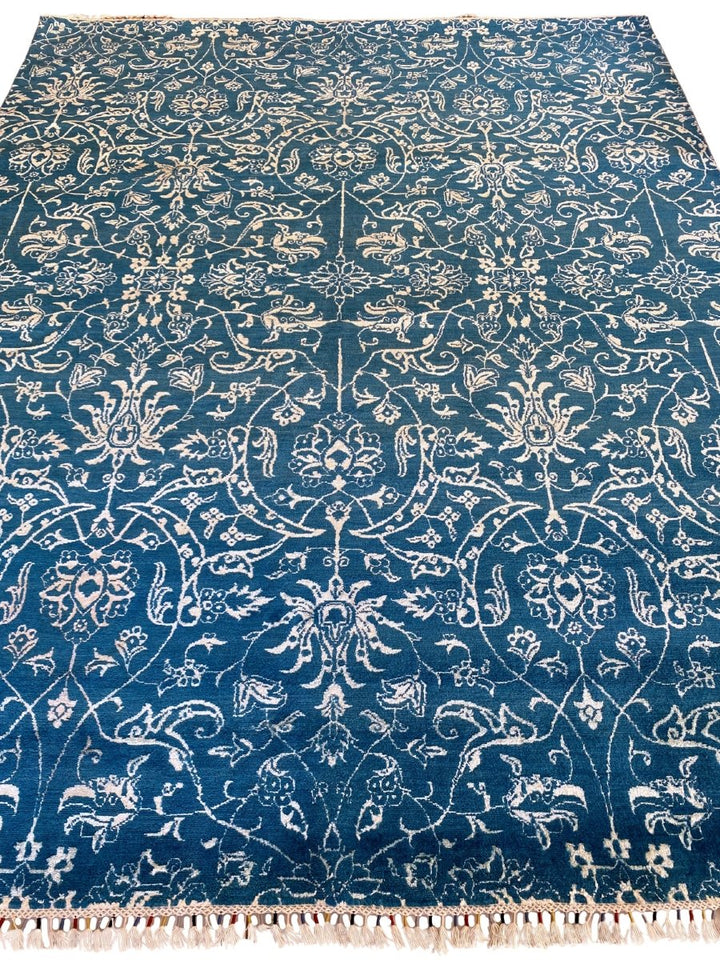 Floral Trellis Silk Rug - Size: 10.4 x 8 - Imam Carpet Co. Home