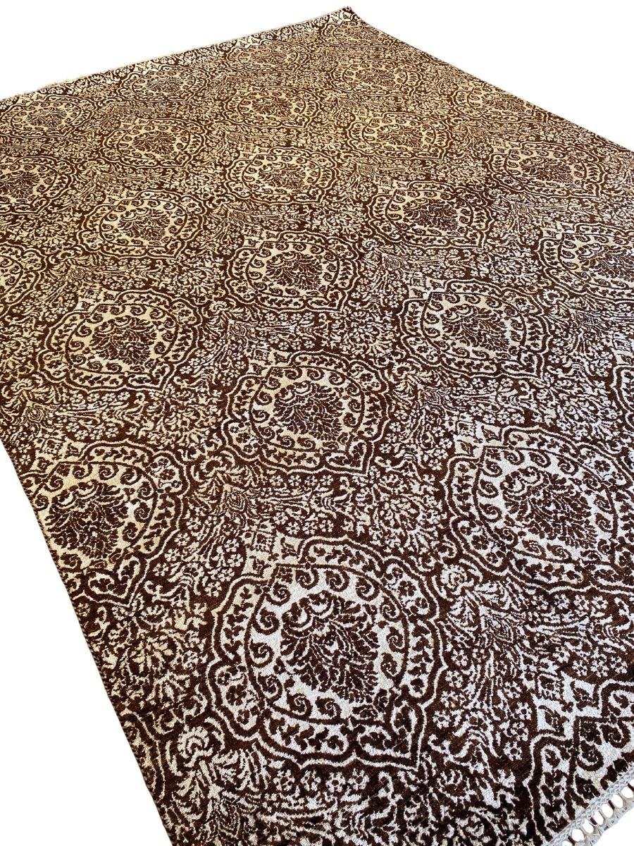 Floral Trellis Silk Rug - Size: 12.5 x 9 - Imam Carpet Co. Home