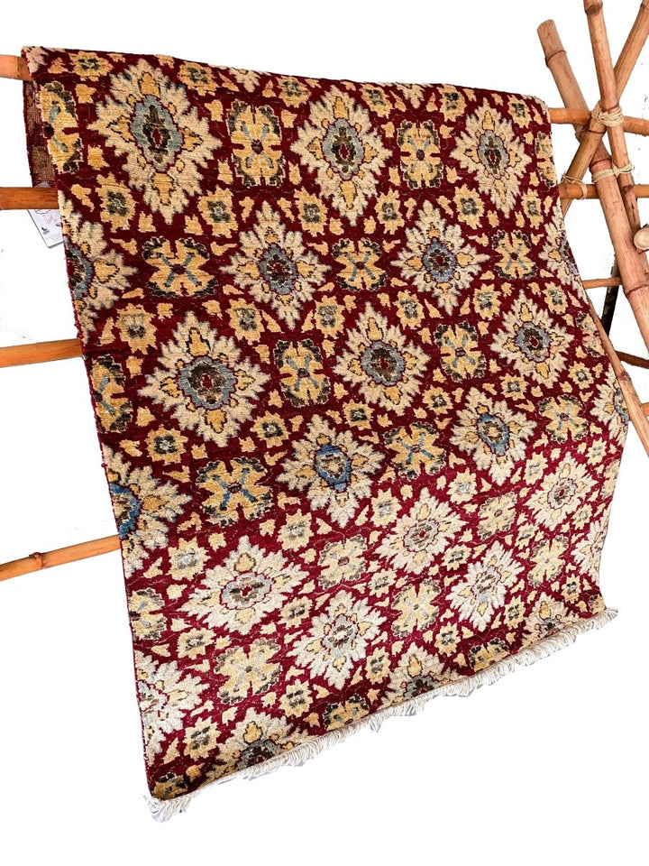 Maroon Persian Tessellation Rug - Size: 5.11 x 4.2 - Imam Carpets - Online Shop
