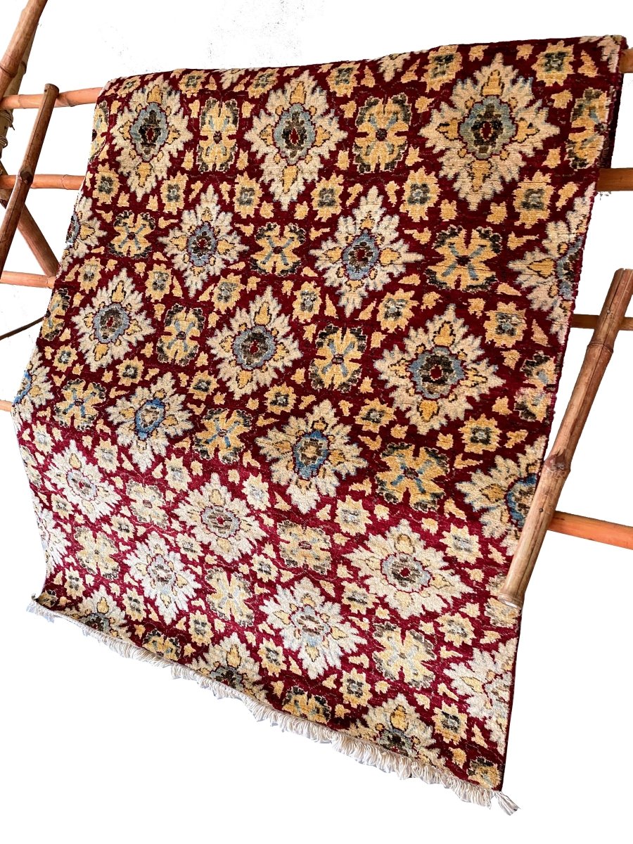 Maroon Persian Tessellation Rug - Size: 5.11 x 4.2 - Imam Carpets - Online Shop