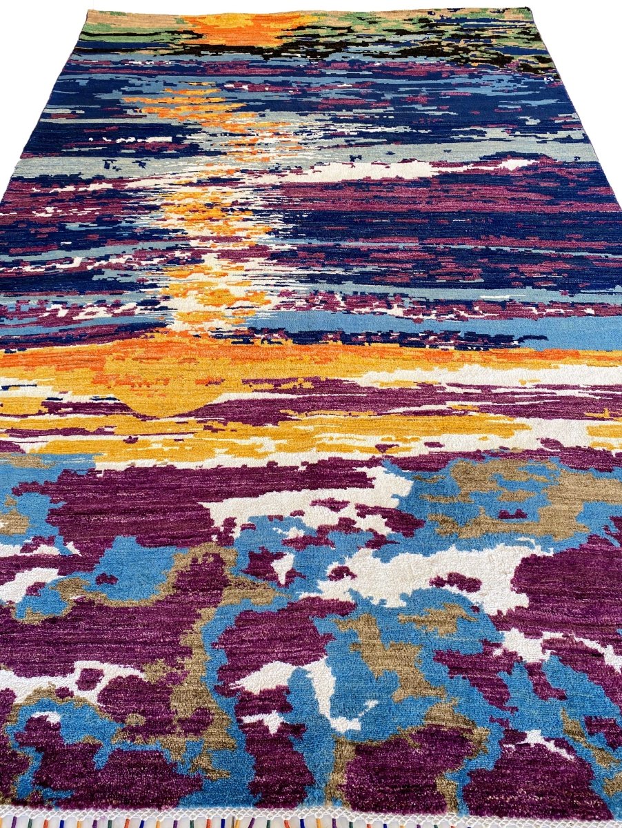 Modern Abstract Rug - Size: 9.2 x 5.11 - Imam Carpets Online Store