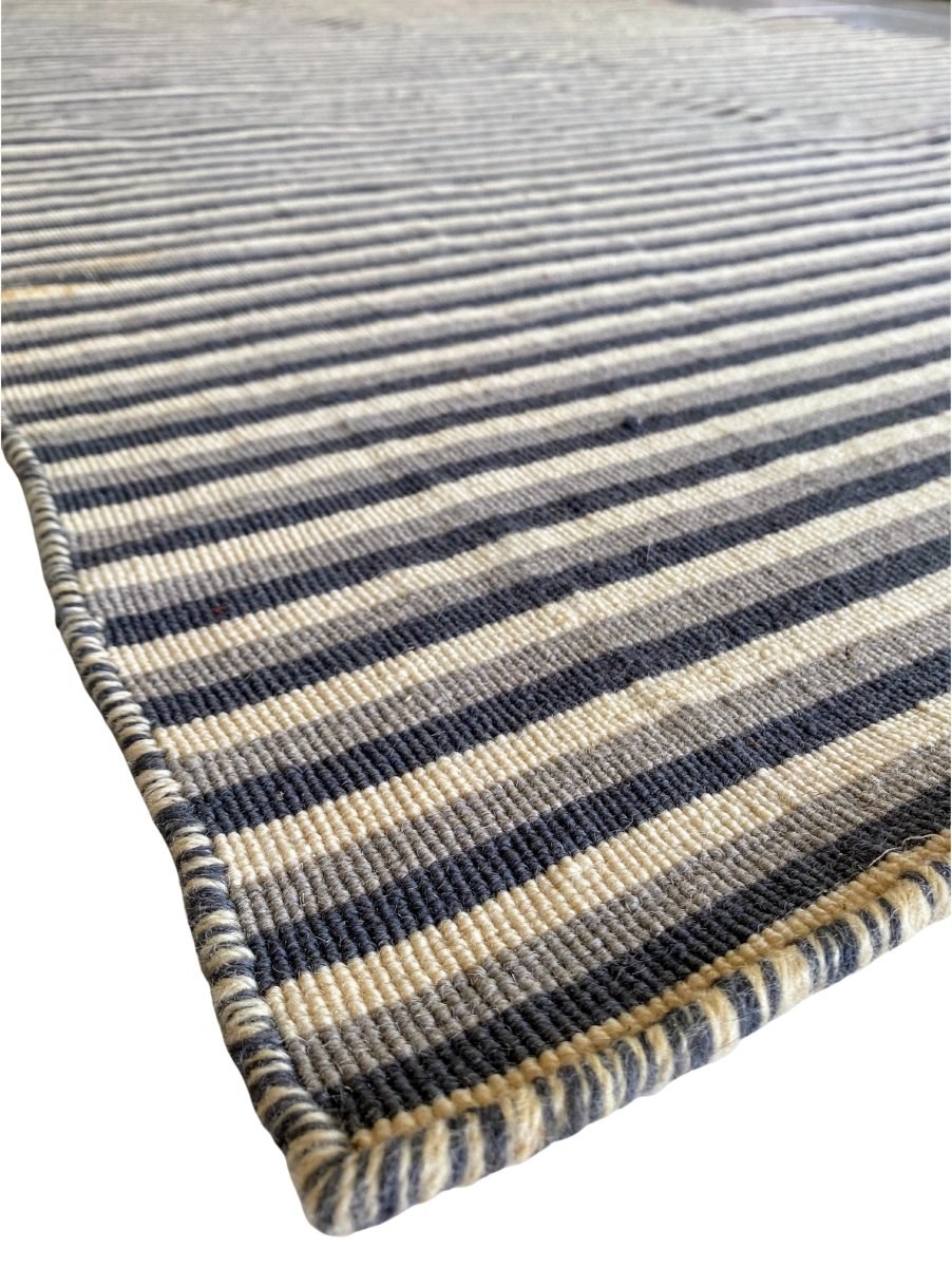 Multi Blue Stripes Rug - 6.3 x 4.5 - Imam Carpet Co. Home