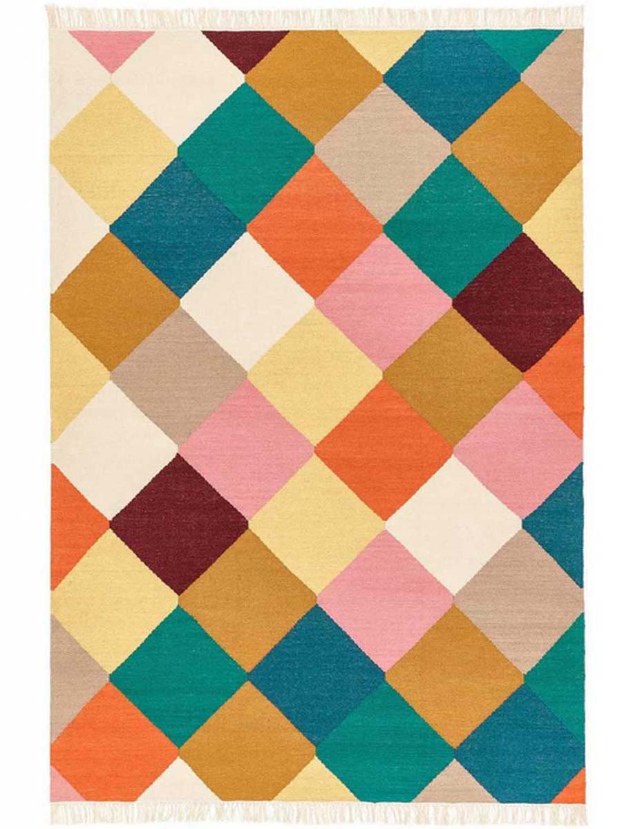 Multi Pattern Colourful Rug - Size: 6.5 x 4.5 - Imam Carpet Co