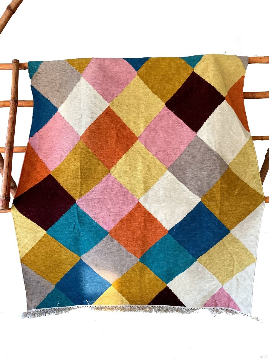 Multi Pattern Dhurrie - Size: 6.5 x 4.5 - Imam Carpet Co. Home