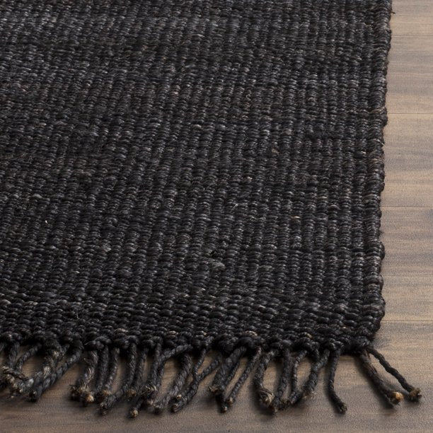 Natural Black Braided Jute Rug - Size: 8.7 x 5.1 - Imam Carpets Online Store