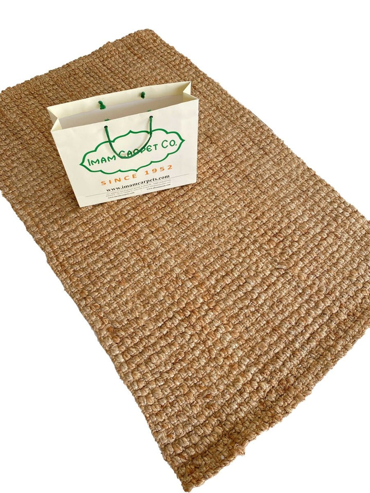 Natural Jute Rug - Size: 5 x 3.2 - Imam Carpets Online Store
