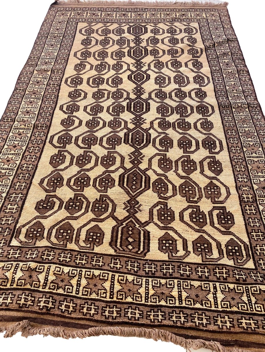 Natural Trellis Afghani Rug - Size: 8.9 x 5.3 - Imam Carpets Online Store