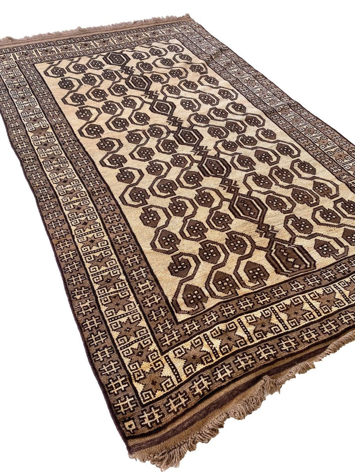 Natural Trellis Afghani Rug - Size: 8.9 x 5.3 - Imam Carpets Online Store