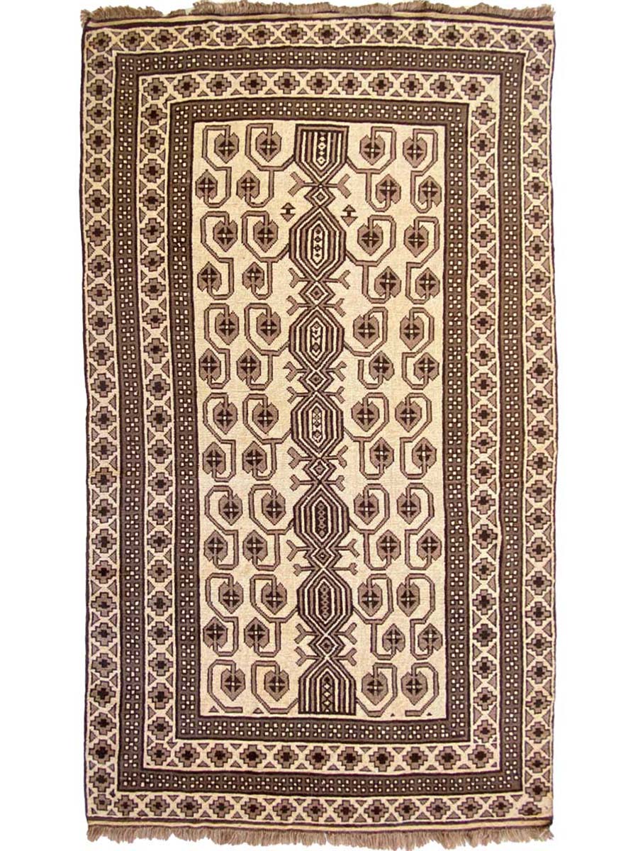 Natural Trellis Afghani Rug - Size: 9.11 x 5.11 - Imam Carpet Co