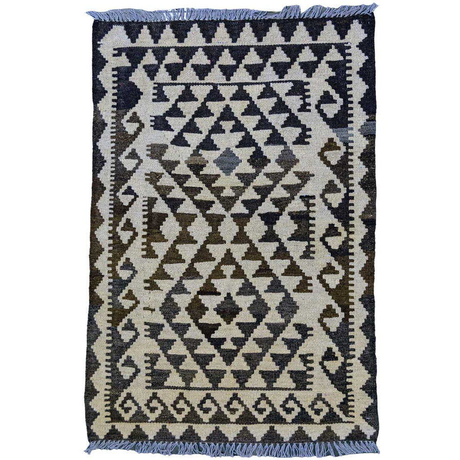Neutral Bohemian Kilim - Size: 3.11 x 2.7 - Imam Carpets - Online Shop