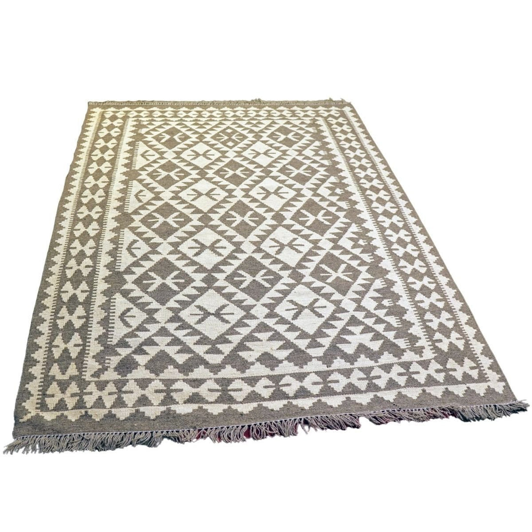 Neutral Bohemian Kilim - Size: 6.3 x 4.10 - Imam Carpets - Online Shop