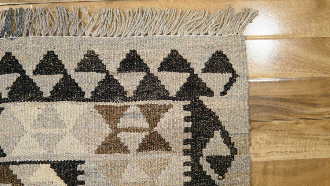 Neutral Bohemian Kilim - Size: 6.6 x 3.3 (Runner) - Imam Carpets - Online Shop