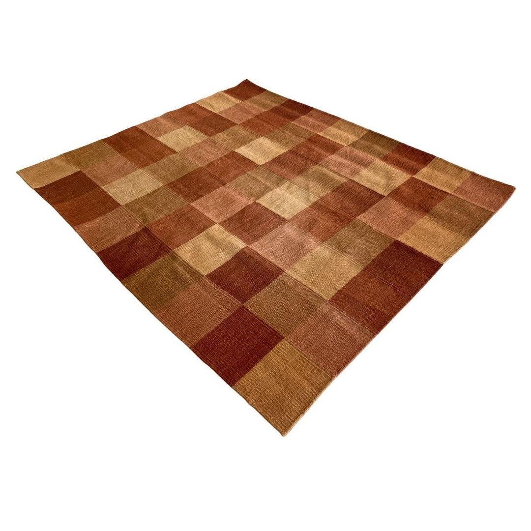 Neutral Checkers Rug - Size: 6.6 x 5.8 - Imam Carpets - Online Shop
