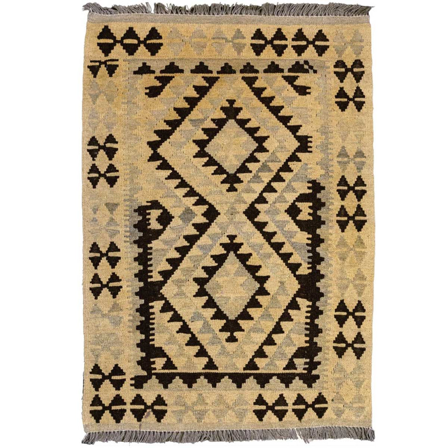Nuetral Bohemian Kilim - Size: 3.10 x 2.9 - Imam Carpets - Online Shop