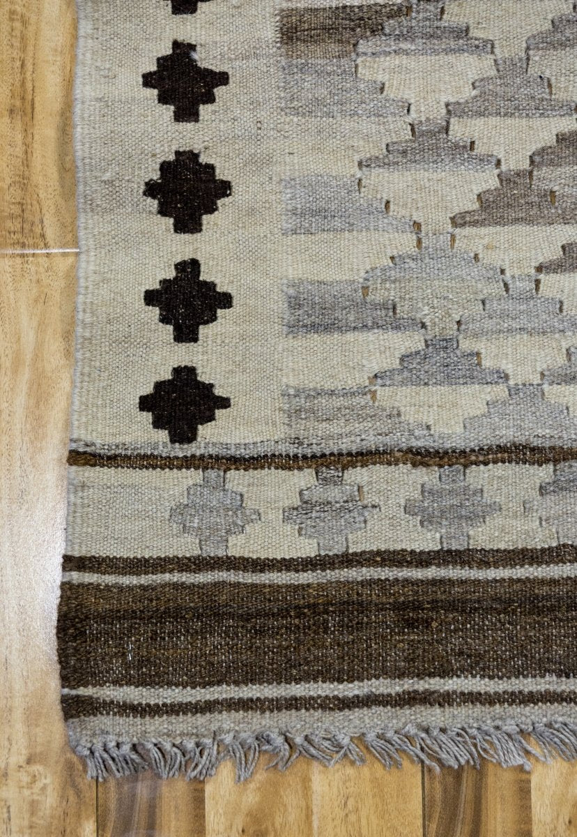 Nuetral Bohemian Kilim - Size: 4.6 x 3.2 - Imam Carpets - Online Shop